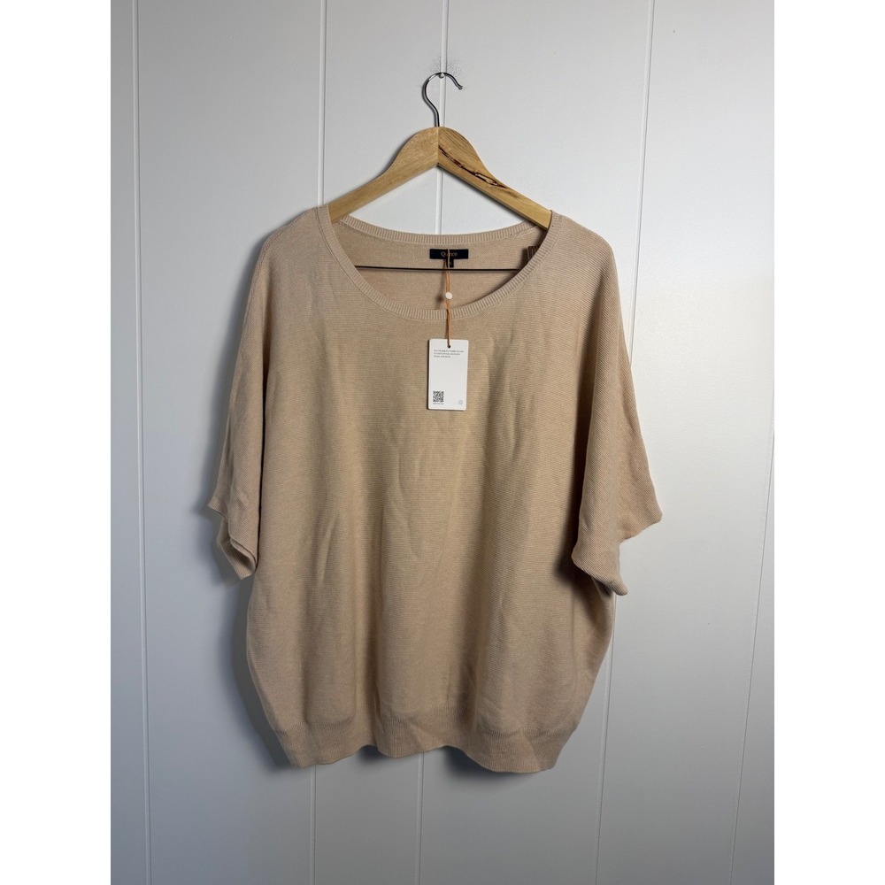 Quince Dolman Sweater XL Heather Oatmeal Cotton Cashmere Link-Stitch